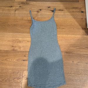 Skims Grey Ribbed Slip Dress